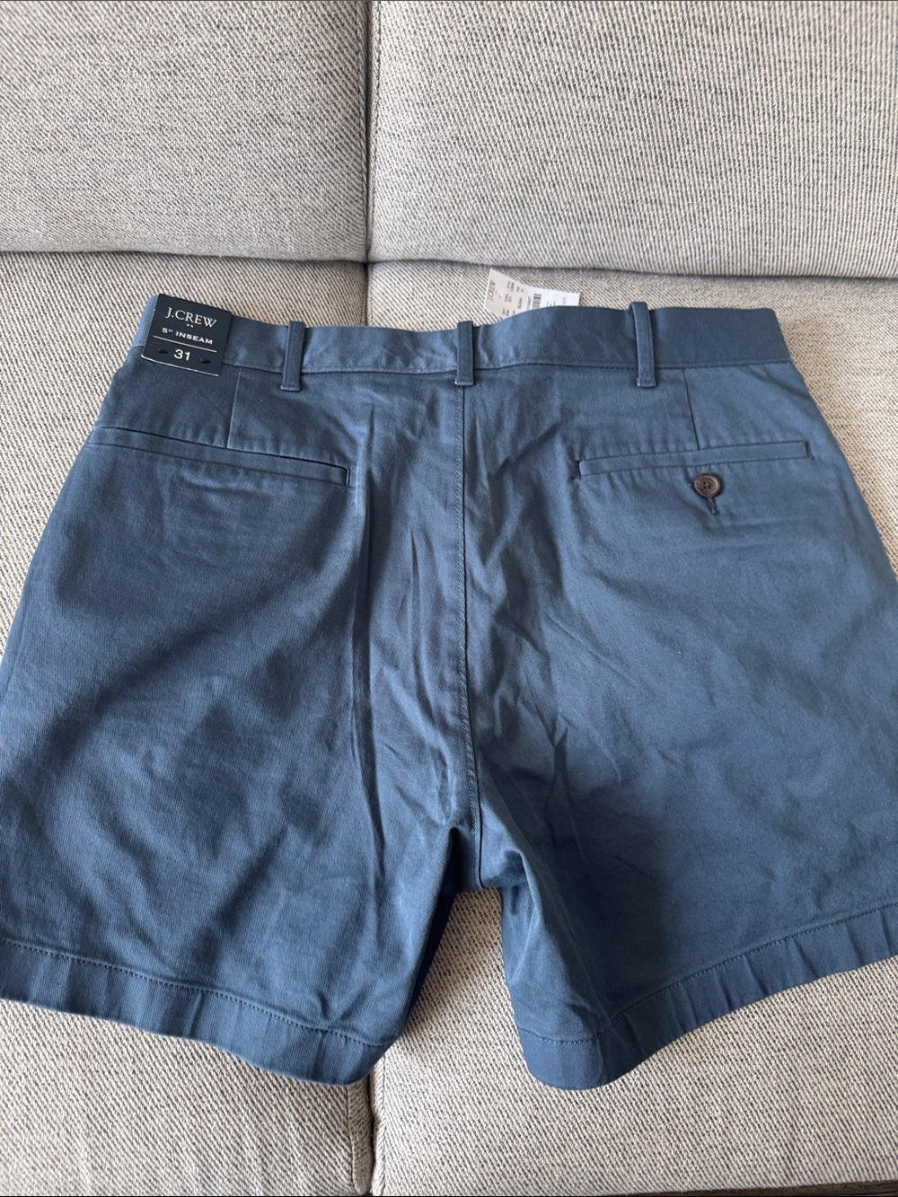 J. Crew Men's Slate Blue Flat-Front Chino Shorts - Picture 3 of 3